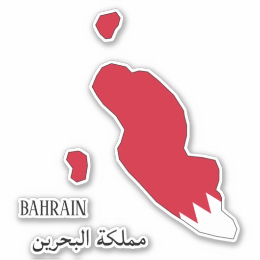 Sticker Carte du drapeau de Bahreïn Patriotique (Devant)