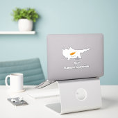 Sticker Carte du drapeau de Chypre (Ordinateur portable sur le bureau)