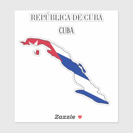 Sticker Carte du drapeau de Cuba (Feuille)