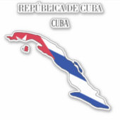 Sticker Carte du drapeau de Cuba (Devant)
