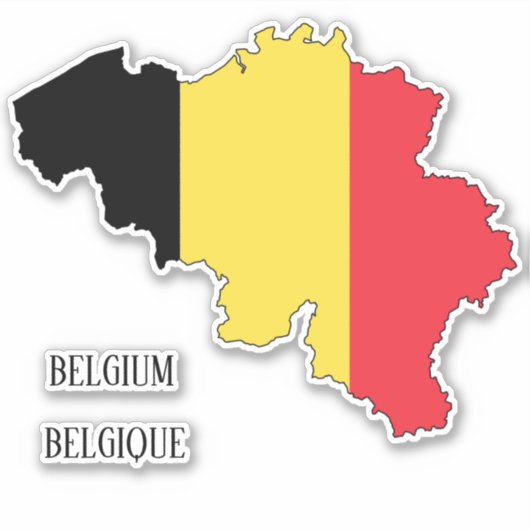 Sticker Carte du drapeau de la Belgique (Devant)