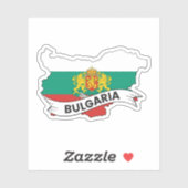 Sticker Carte du drapeau de la Bulgarie (Feuille)