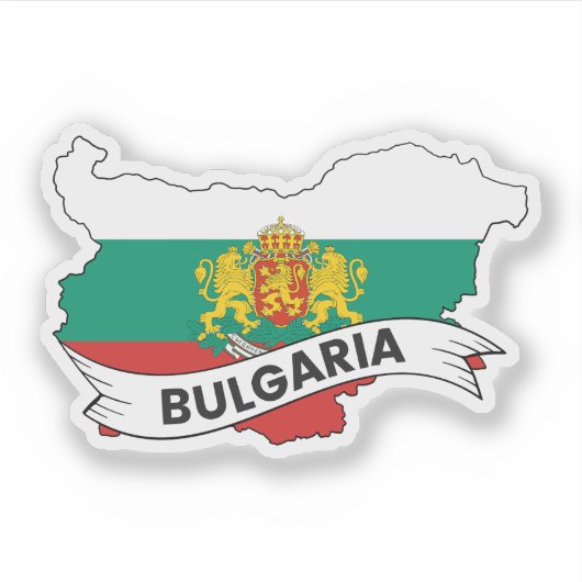 Sticker Carte du drapeau de la Bulgarie (Devant)
