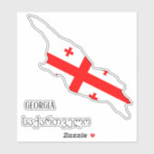 Sticker Carte du drapeau de la Géorgie (Feuille)