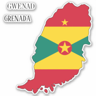 Sticker Carte du drapeau de la Grenade