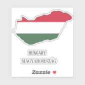 Sticker Carte du drapeau de la Hongrie (Feuille)