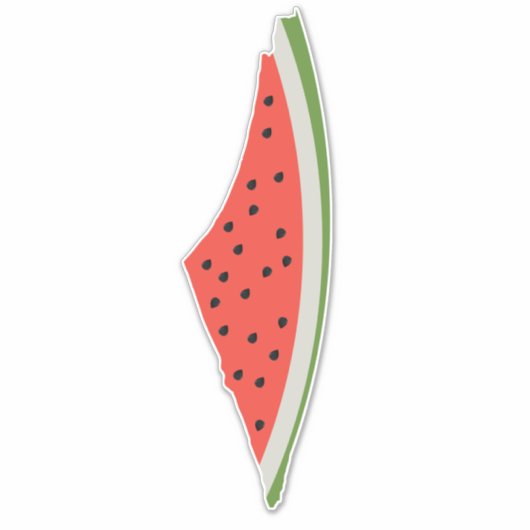 Sticker Carte du drapeau de la pastèque palestinienne. Lib (Devant)