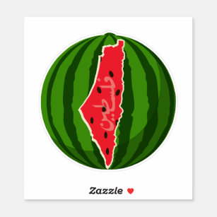 Sticker Carte du drapeau de la pastèque palestinienne. Pal