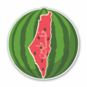 Sticker Carte du drapeau de la pastèque palestinienne. Pal (Devant)