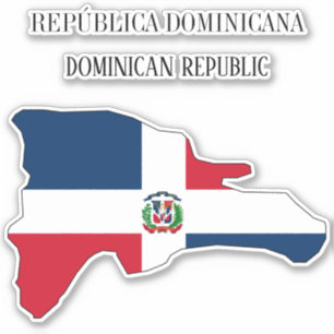 Sticker Carte du drapeau de la République Dominicaine
