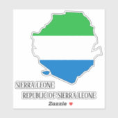 Sticker Carte du drapeau de la Sierra Leone Patriotique (Feuille)