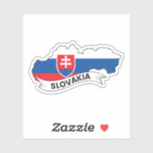 Sticker Carte du drapeau de la Slovaquie (Feuille)