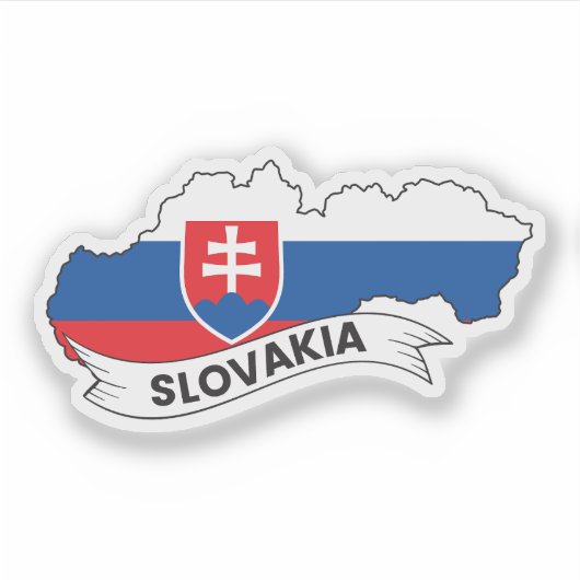 Sticker Carte du drapeau de la Slovaquie (Devant)