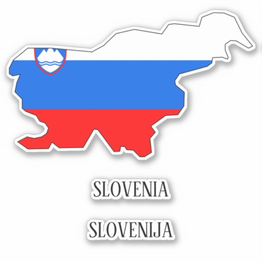 Sticker Carte du drapeau de la Slovénie (Devant)