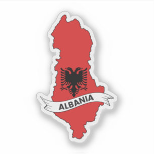 Sticker Carte du drapeau de l'Albanie