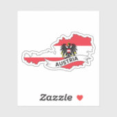 Sticker Carte du drapeau de l'Autriche (Feuille)
