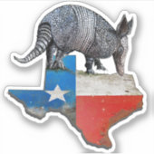 Sticker Carte du drapeau de l'État d'Armadillo Texas (Devant)
