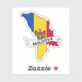 Sticker Carte du drapeau de Moldova (Feuille)