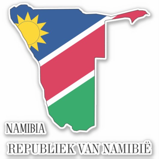 Sticker Carte du drapeau de Namibie Patriotique (Devant)