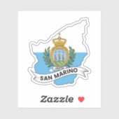 Sticker Carte du drapeau de Saint-Marin (Feuille)