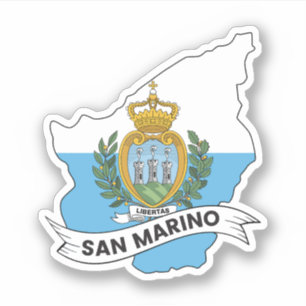 Sticker Carte du drapeau de Saint-Marin