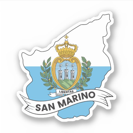 Sticker Carte du drapeau de Saint-Marin (Devant)