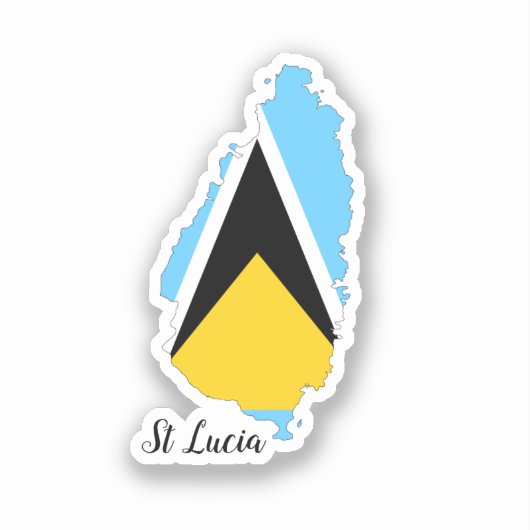 Sticker Carte du drapeau de Sainte-Lucie (Recto)