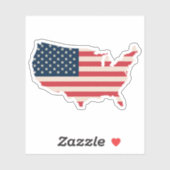 Sticker Carte du drapeau des États-Unis (Feuille)