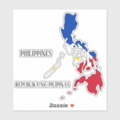 Sticker Carte du drapeau des Philippines (Feuille)
