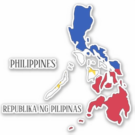 Sticker Carte du drapeau des Philippines (Devant)