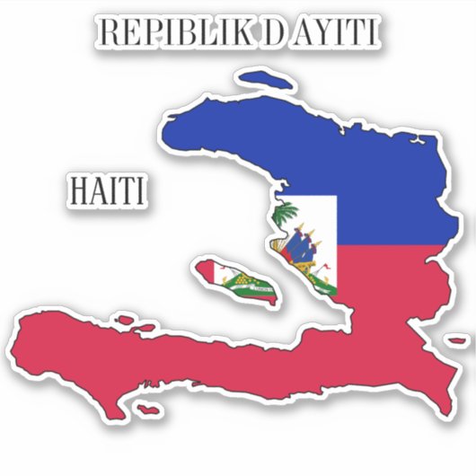 Sticker Carte du drapeau d'Haïti (Devant)