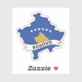 Sticker Carte du drapeau du Kosovo (Feuille)