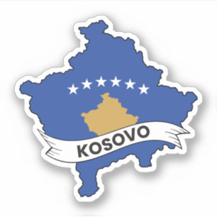 Sticker Carte du drapeau du Kosovo
