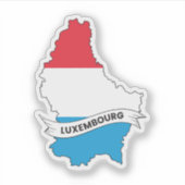 Sticker Carte du drapeau du Luxembourg (Devant)