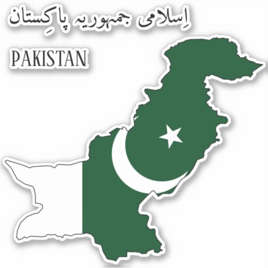 Sticker Carte du drapeau du Pakistan (Devant)
