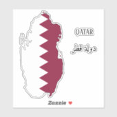 Sticker Carte du drapeau du Qatar (Feuille)