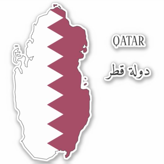 Sticker Carte du drapeau du Qatar (Devant)