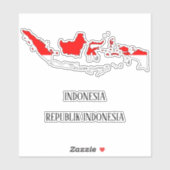 Sticker Carte du drapeau indonésien (Feuille)