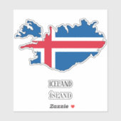 Sticker Carte du drapeau islandais (Feuille)