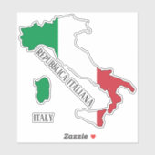 Sticker Carte du drapeau italien (Feuille)