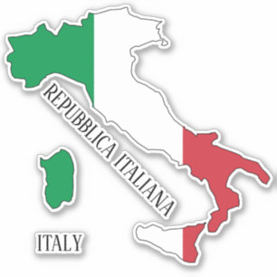 Sticker Carte du drapeau italien