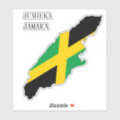 Sticker Carte du drapeau jamaïcain (Feuille)