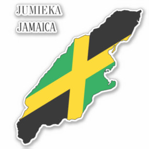 Sticker Carte du drapeau jamaïcain