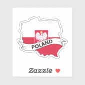 Sticker Carte du drapeau polonais (Feuille)