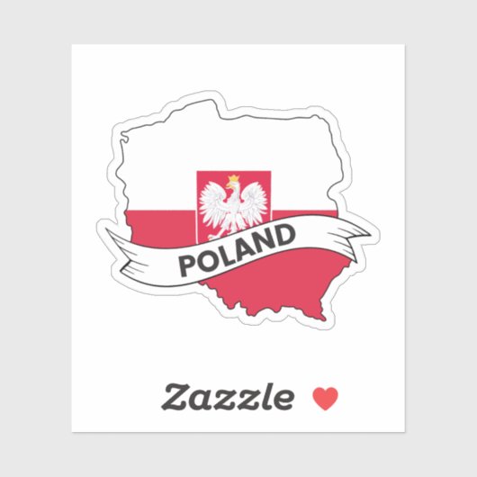 Sticker Carte du drapeau polonais (Feuille)