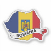 Sticker Carte du drapeau roumain (Devant)