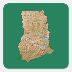 Sticker Carte du Ghana