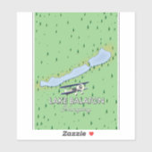 Sticker Carte du lac Balaton Hongrie (Feuille)