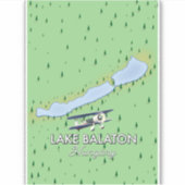 Sticker Carte du lac Balaton Hongrie (Devant)