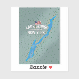 Sticker Carte du lac George New York